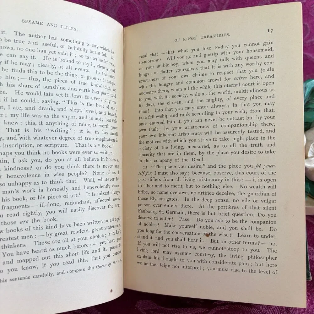 1894 Essays and Letters by John Ruskin, Antique Book, Ginn & Company
